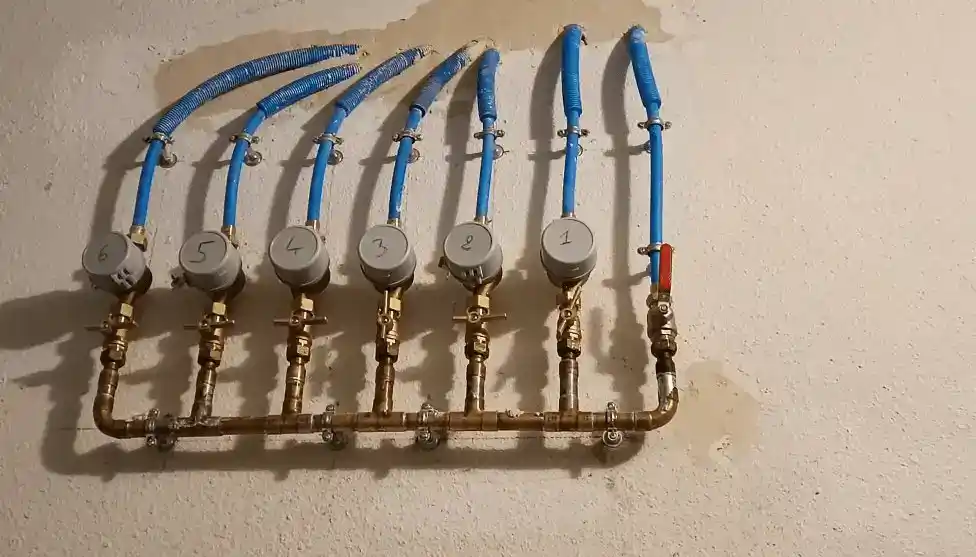 Installation et pose de nourrices avec 6 compteurs d'eau divisionnaires à Villeneuve-les-Béziers- Goutte d'O