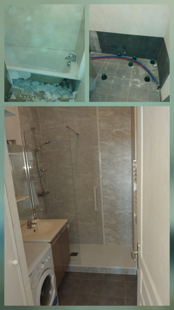 Rénovation douche italienne par plombier chauffagiste