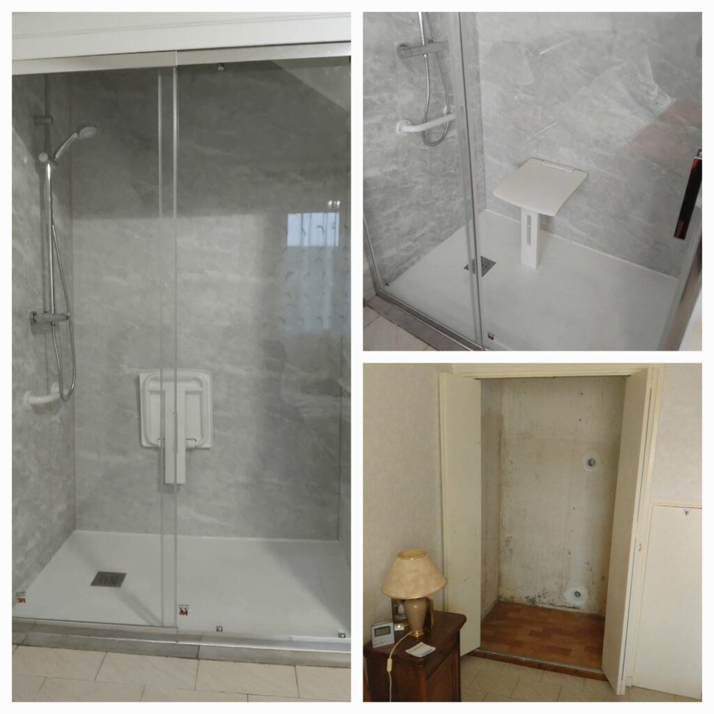 Création salle de bains accessible et sécurisée PMR Handibat à Colombiers