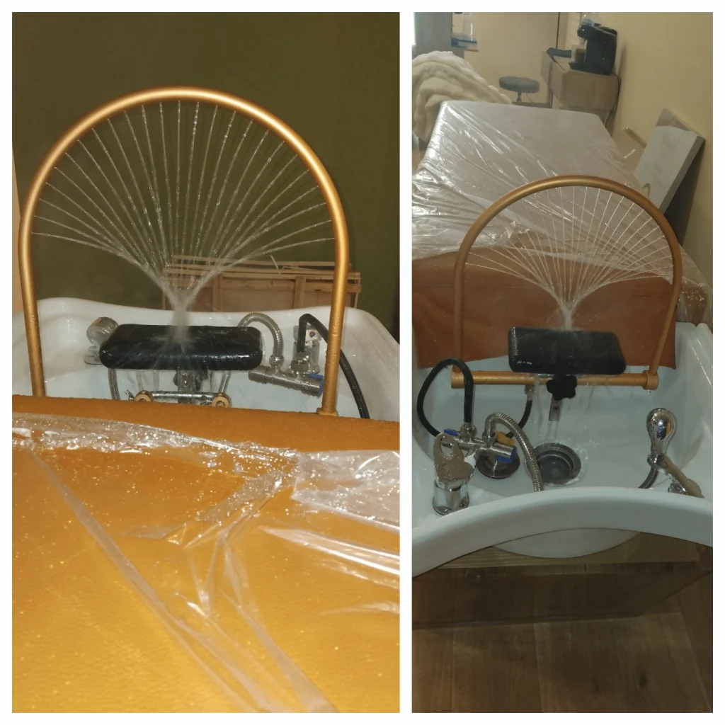 Installation plomberie pour bac de lavage head spa - salon de coiffure Sérignan